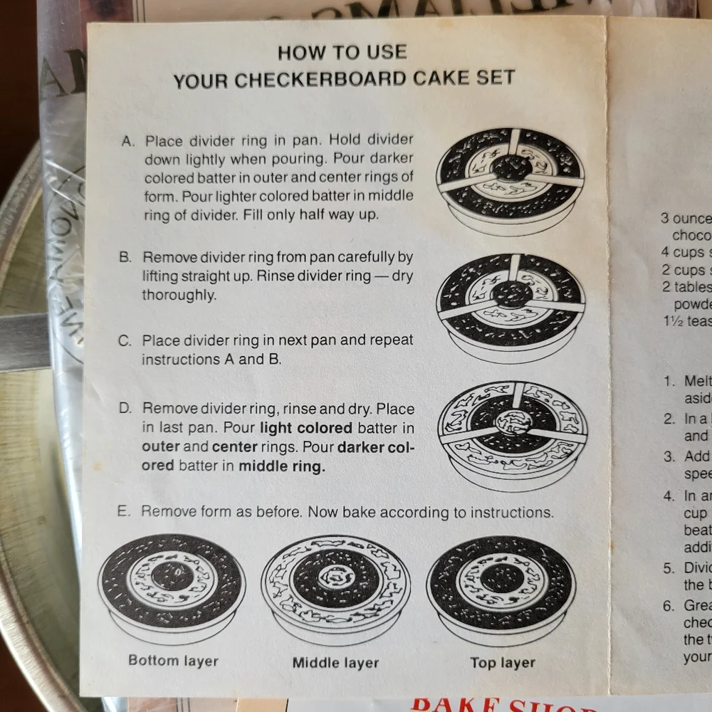 Vintage 1980s Checkerboard Cake Pan Set ~ Chicago Metallic ~ Made in USA